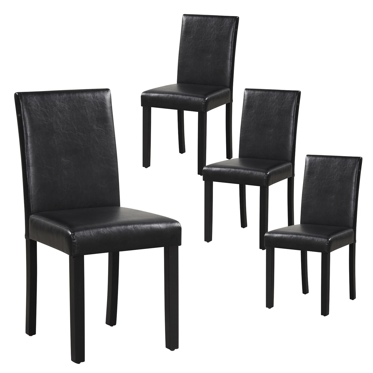 Dining Chair Set of 4 Upholstered Kitchen Dinette Chairs with Wood Frame