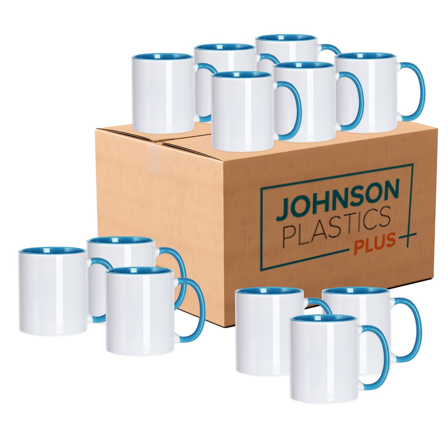 11oz Sublimation Mugs with Colored Handles &#x26; Interiors | Tazas para Sublimar, Bulk Mugs for Custom Designs &#x26; Branding | White Mugs Set of 12 or Case of 36