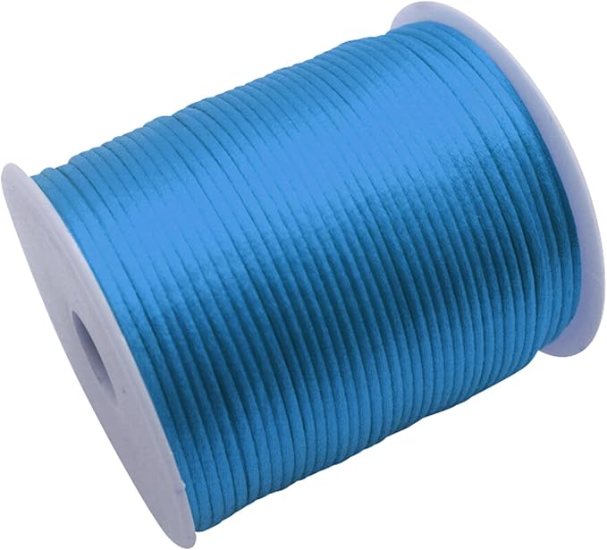 2mm wide x 100 yards Turquoise Rattail Cord Trims Pack of 5 Spools