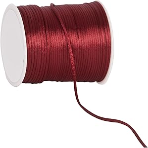 2mm Wide x 200 Yards Burgundy Rattail Cord Trim 1 Spool