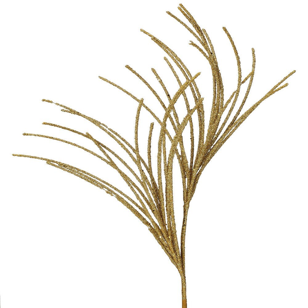 28&#x22; Gold Micro Beaded Sequin Grass Spray &#x2013; Luxurious Christmas D&#xE9;cor Accent