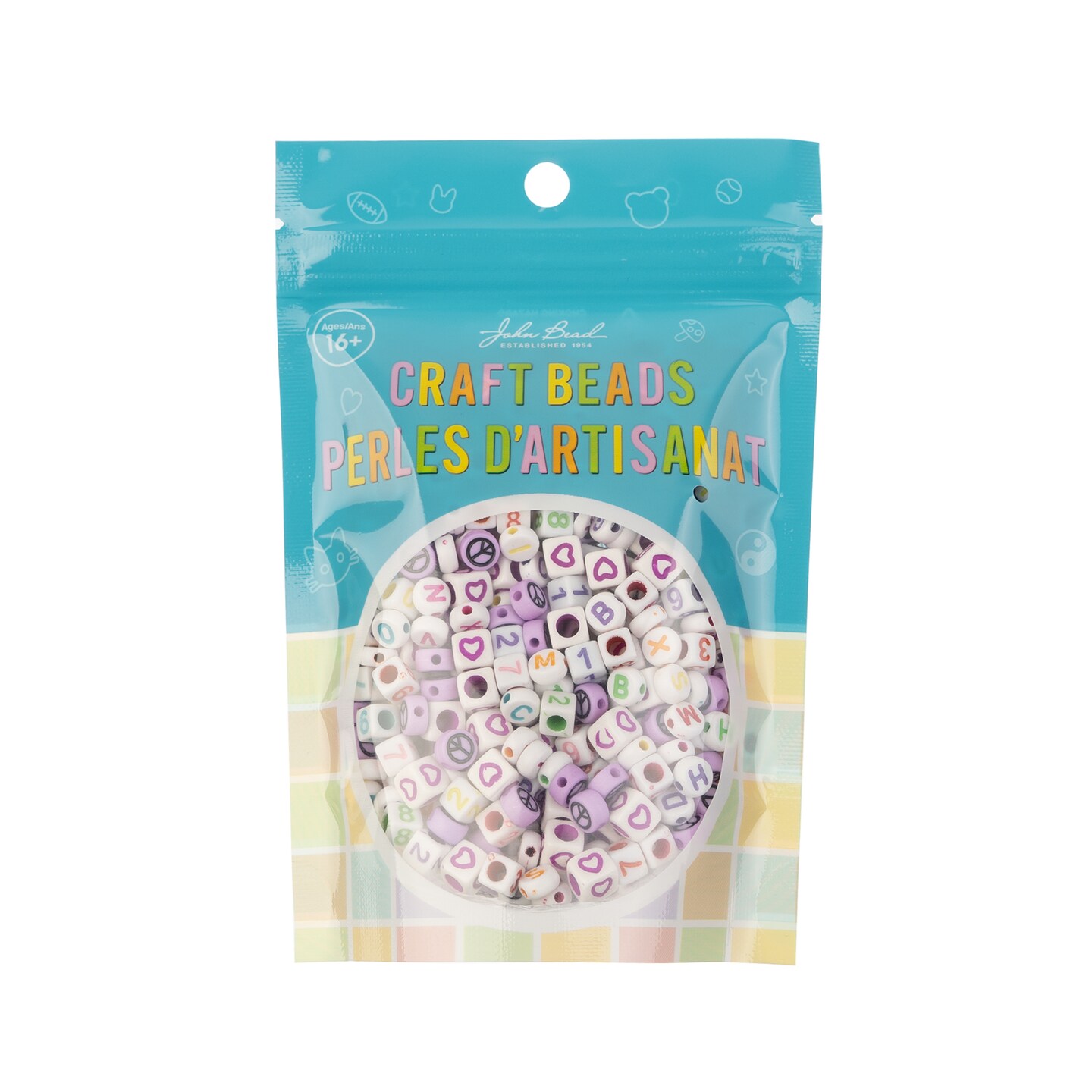 John Bead Assorted Plastic Alphabet Craft Beads, 495ct.