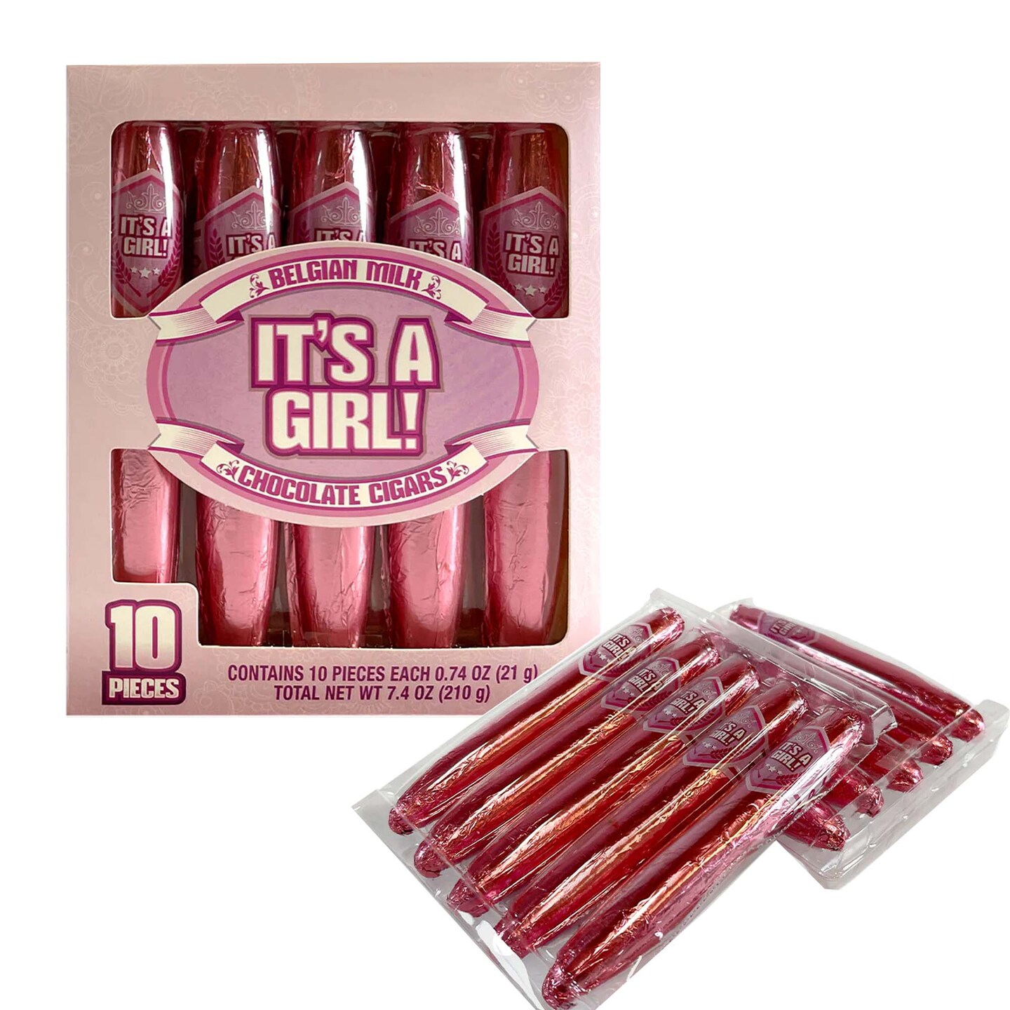 Baby Girl Milk Choc Cigar 10Pk