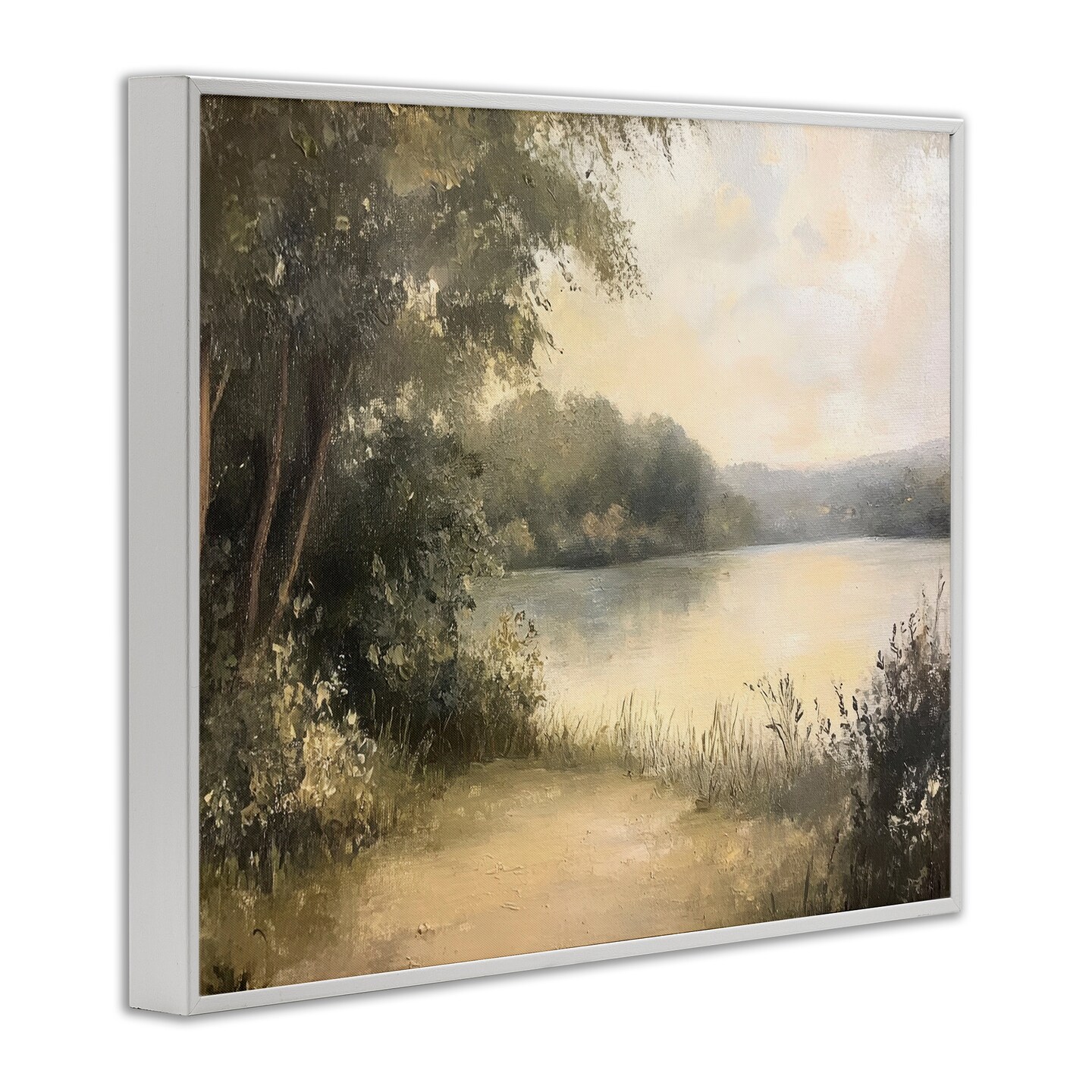 Stupell Industries Shore of Peaceful Lake Framed Giclee Design by Petal Prints Design