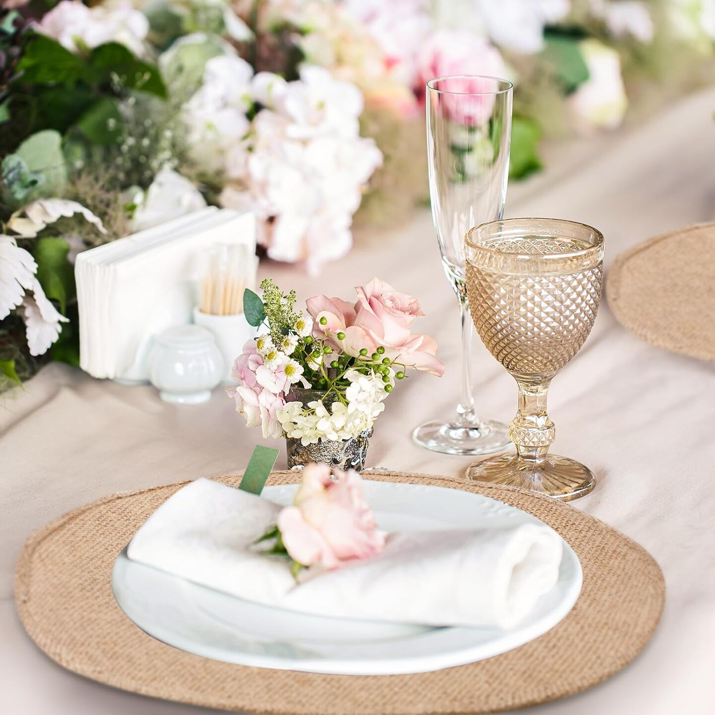 Set of 48 Burlap Round Placemats Bulk Burlap Circle Rustic Table Decorations Jute Farmhouse Placemats