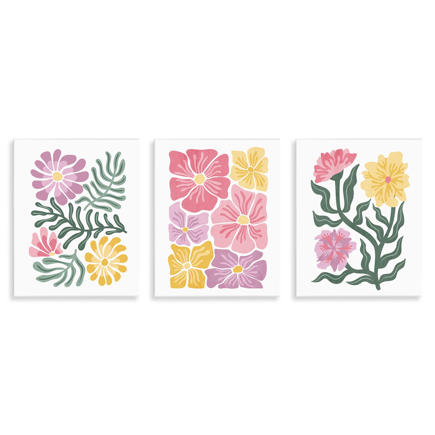 Stupell Industries Minimal Spring Hue Flowers Wall Plaque Design by Kim Allen
