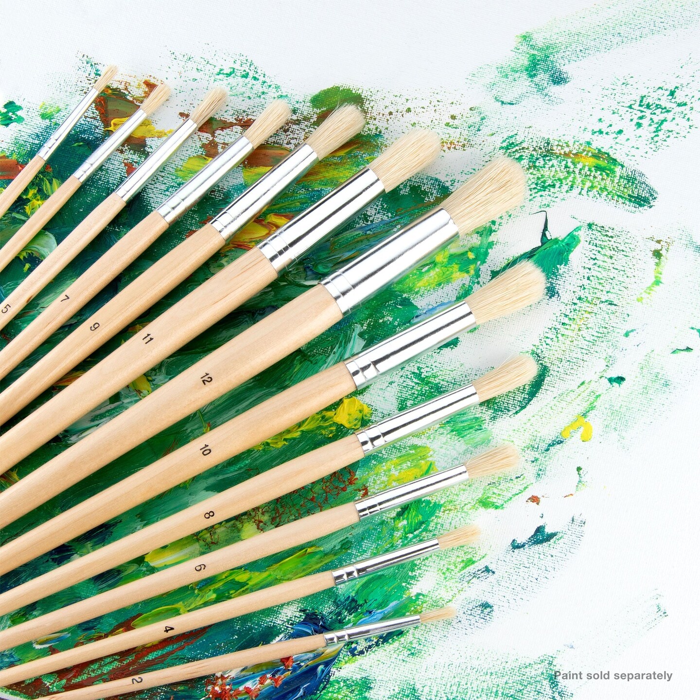 RSET-9602 | 12pc Stiff White Bristle Round Brush Set