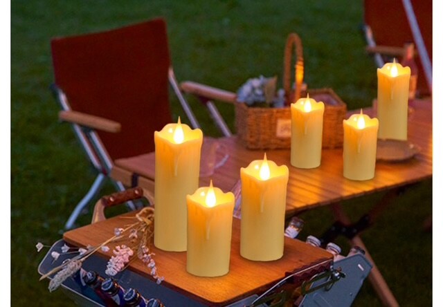 Designer’s Shop CS-7101 Dripping Flameless LED pillar candle set with Remote Control Timer.