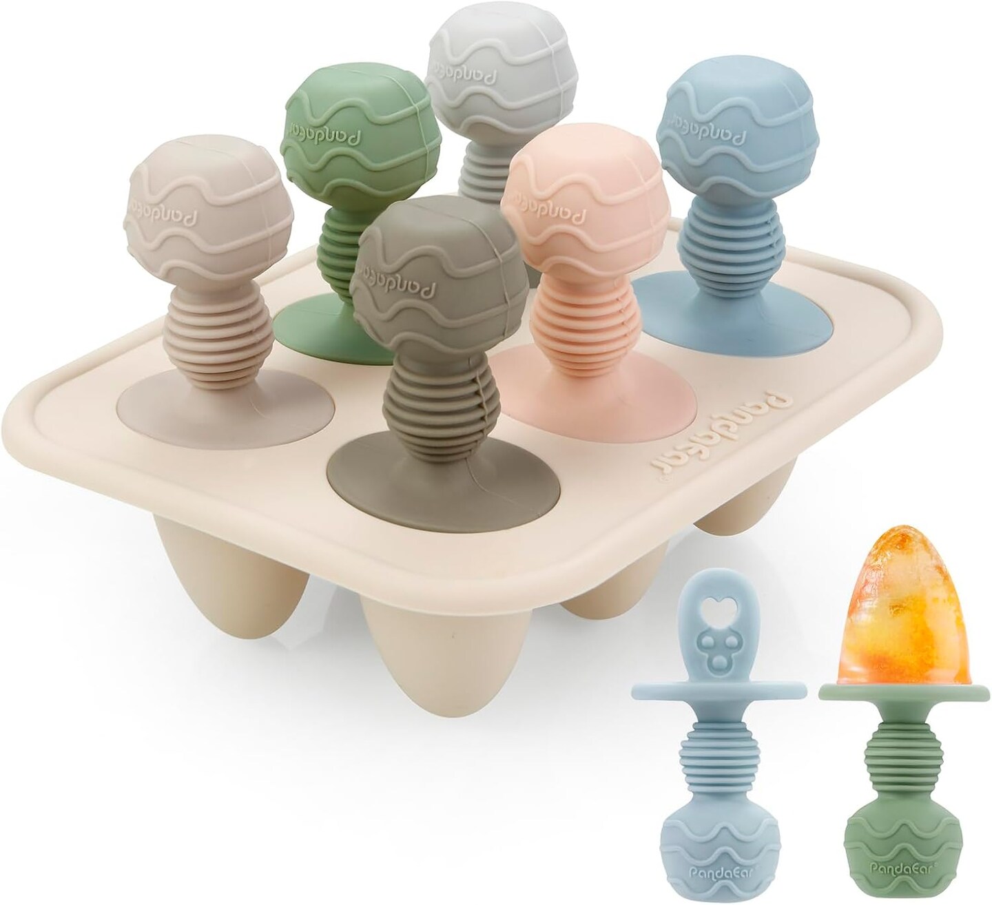 Silicone Popsicle Molds, Mini Breastmilk Popsicle Molds with Sticks &#x26; 6-Cavity for Baby Teething Relief, Frozen Breast Milk Teether Popsicle Maker Ice Pop Molds for Infant