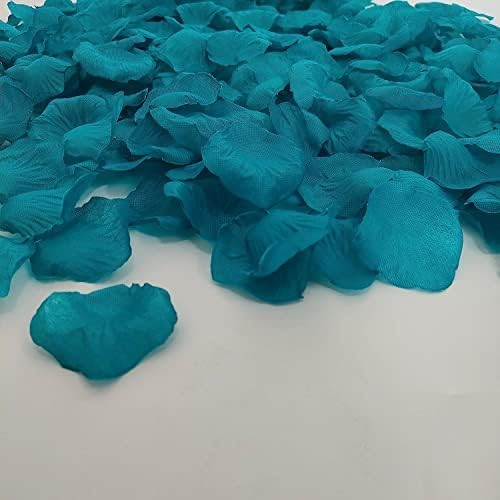 Separated Turquoise Rose Petals for Wedding,1520 Pcs Turquoise Silk Rose Petals for Romantic Night for Her Set,Teal Turquoise Blue Artificial Fake Rose Petals,Faux Rose Petals for Decorations