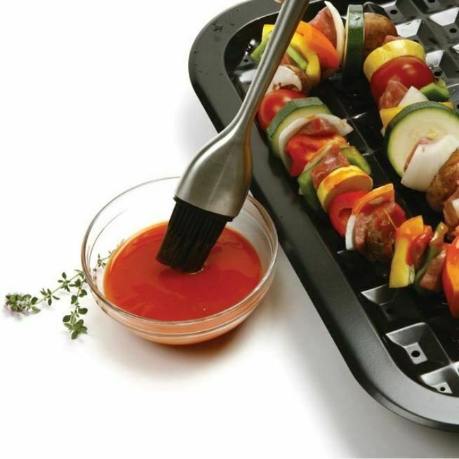 Norpro 12&#x22; Long Stainless Steel Handle Silicone BBQ Basting Brush