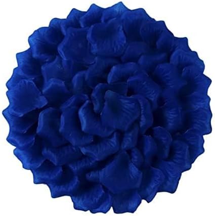 Deep Blue Rose Flower Petals,2500 Pcs Fake Royal Blue Rose Petals for Romantic Night for Him Set,2.3'' Rose Petals for Decorations