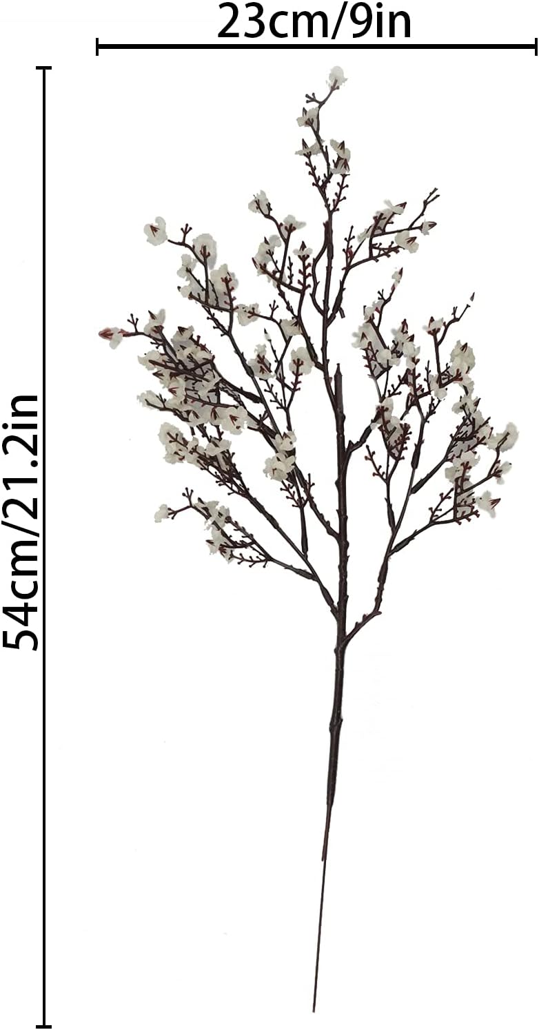 30 Pcs Babys Breath Artificial Flowers Fake Silk White Flowers Faux Gypsophila Bouquet Real Touch Floral for Home Wedding Party Centerpieces DIY Décor