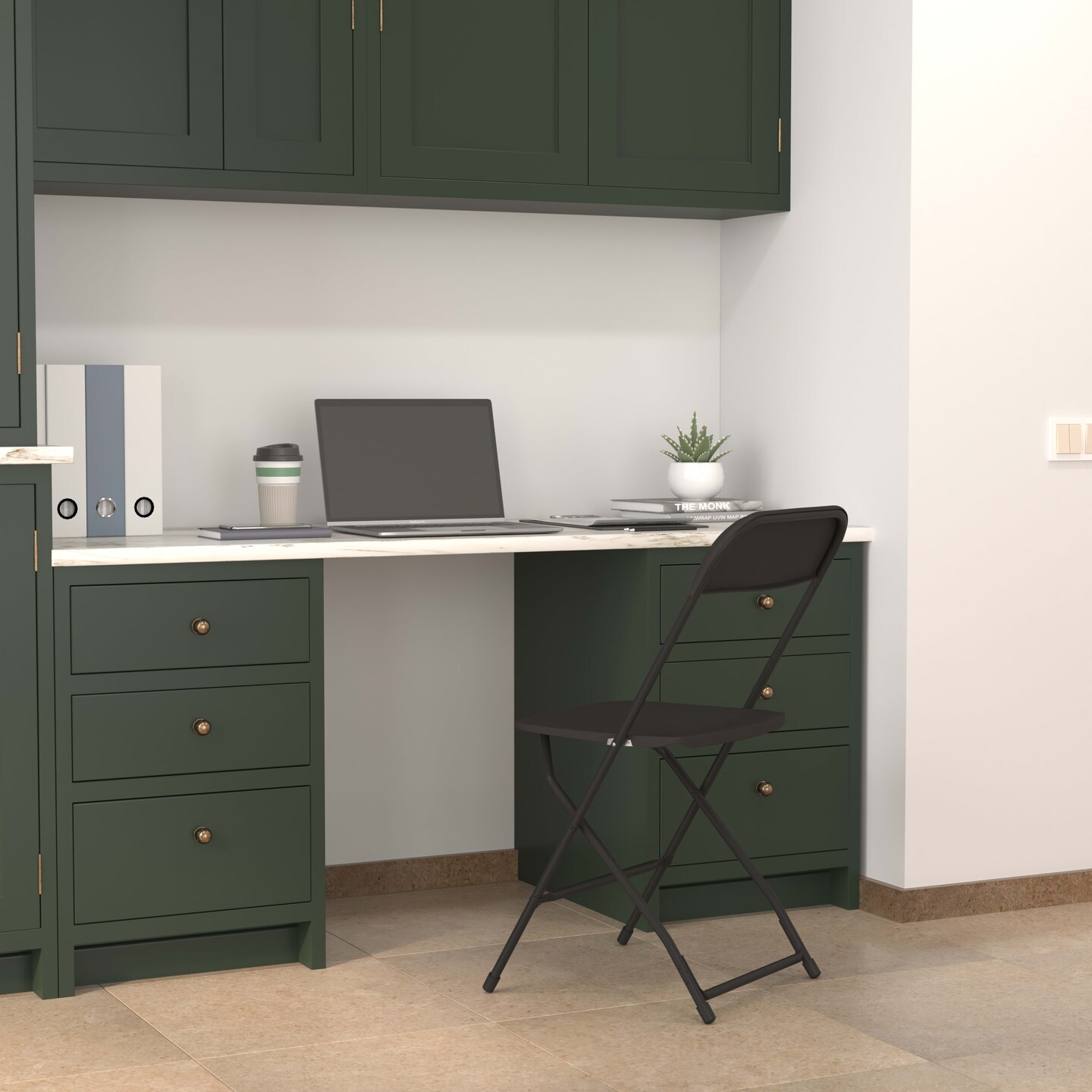 Emma and Oliver Plastic Folding Chair - 4 Pack 650LB Weight Capacity