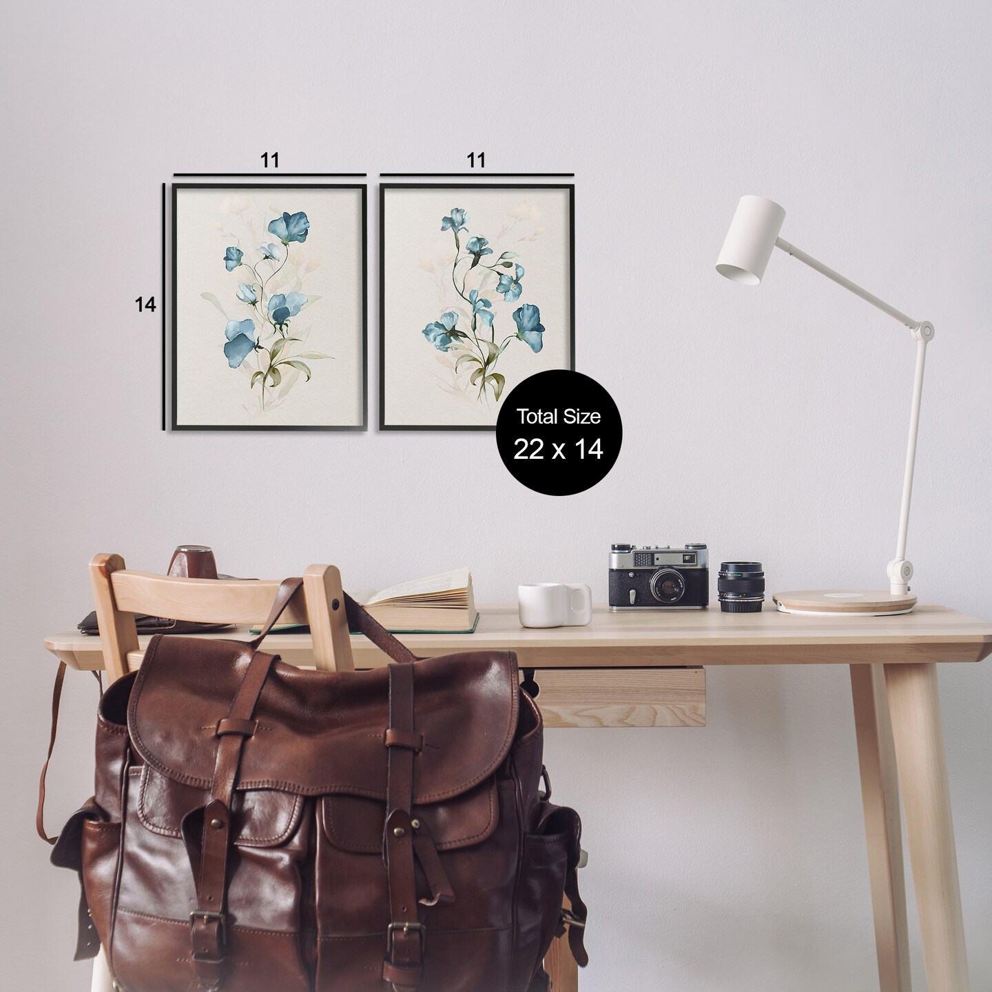 Stupell Industries Blue Botanical Herbs 2pc Framed Giclee Set Design by Susan Jill