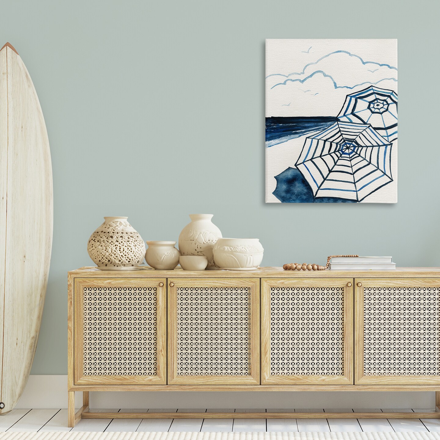 Stupell Industries Umbrellas on Minimal Beach Canvas Design by Carol Robinson