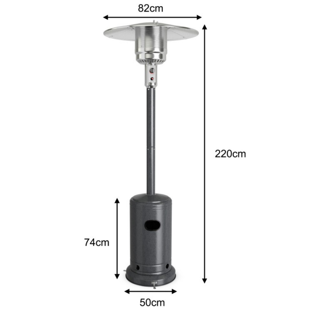 50000 BTU Stainless Steel Propane Outdoor Heater with Trip Over Protection and 2 Handles