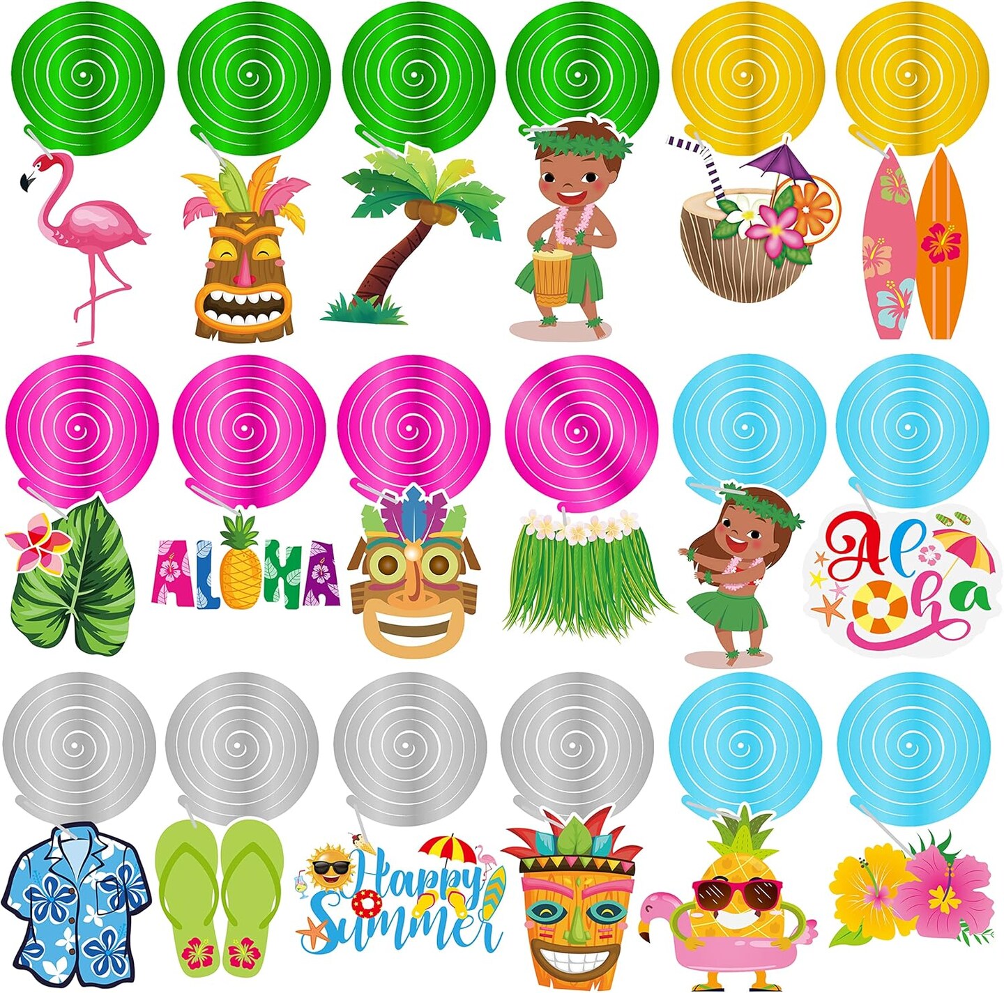 Hawaii Party Hanging Swirls for Luau Party Decorations Hawaiian Party Decorations Tiki Party Decorations Aloha Birthday Party Decorations Pool Party Decorations