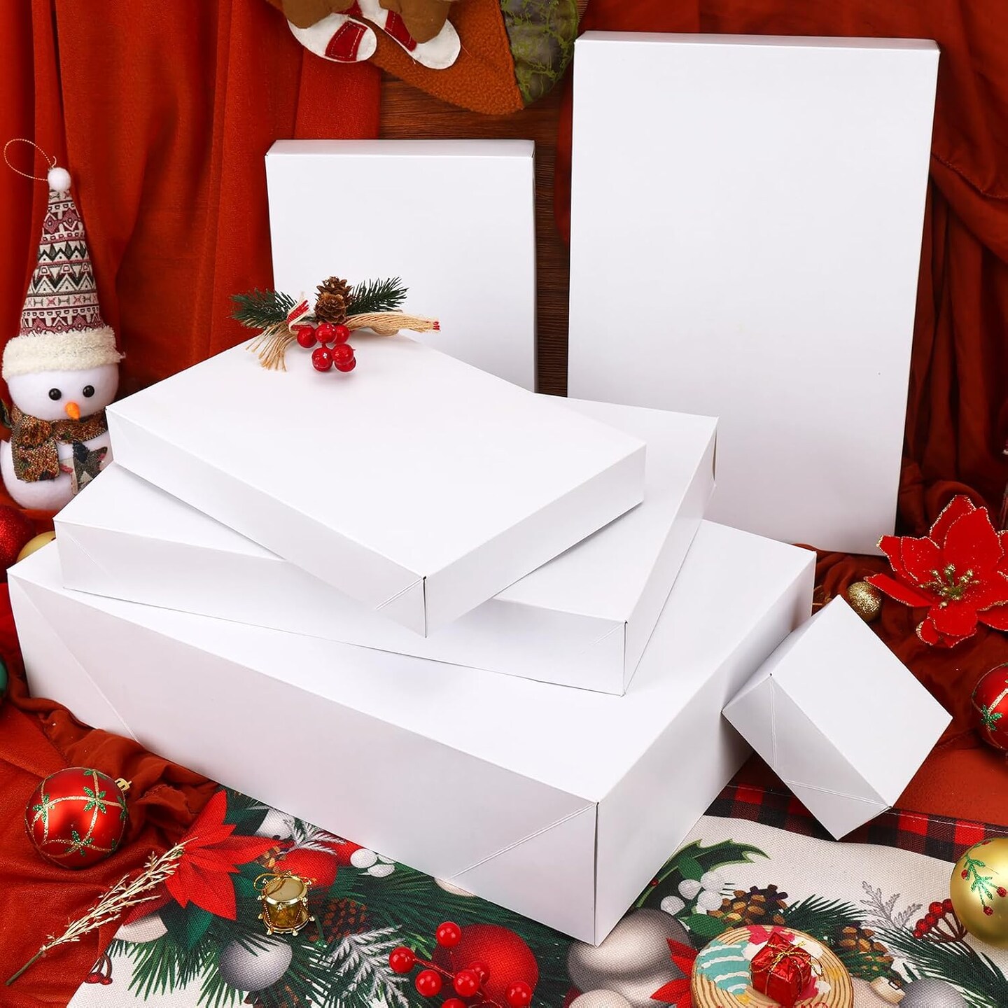 16 Pack Gift Boxes with Lids White Gift Boxes Bulk for Presents, Assorted Sizes for Wrapping Gifts, Bridesmaid Proposal Boxes Clothes Holidays Birthday