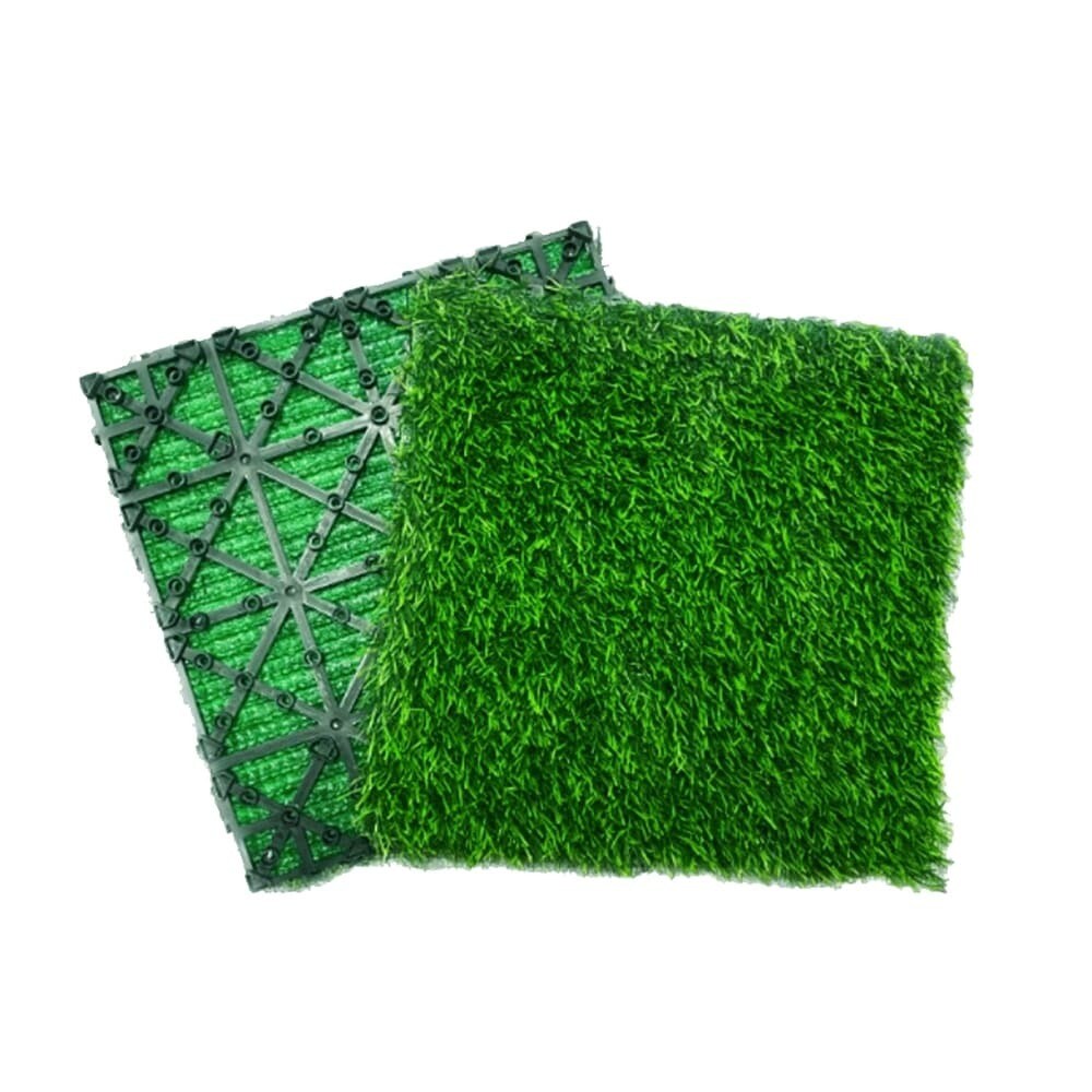 35ct 12&#x22; Artificial Grass Self-Draining Interlocking Turf Tiles