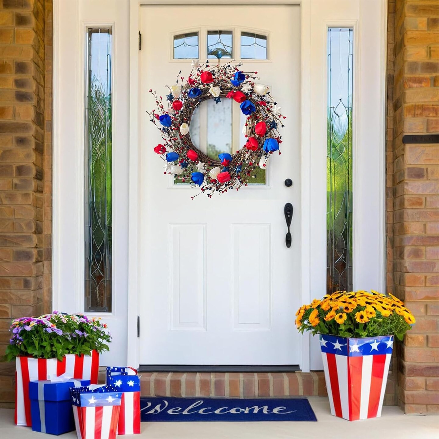 20 Inch Patriotic Wreaths for Front Door