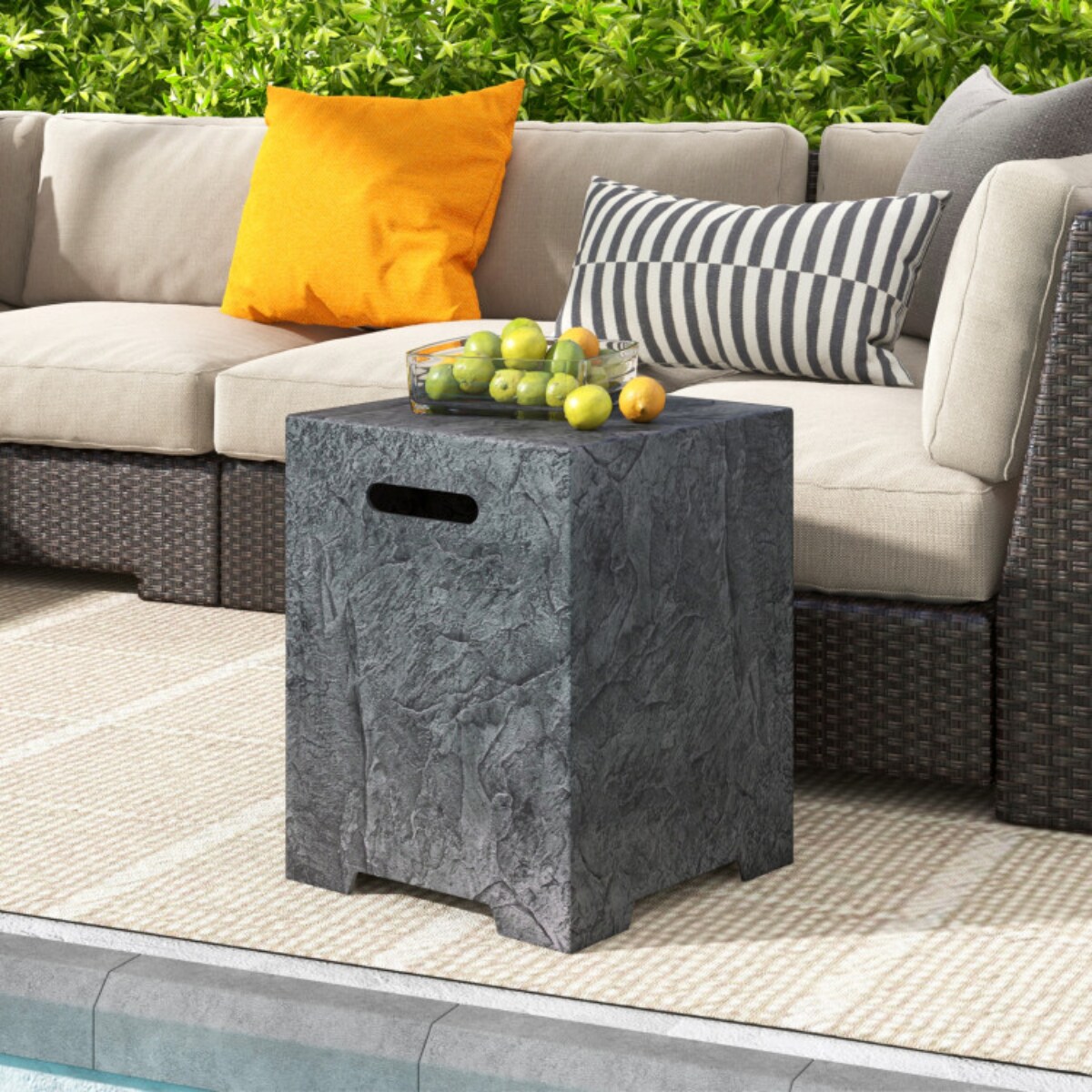 Grey Magnesium Oxide Propane Tank Cover and Side Table and Waterproof