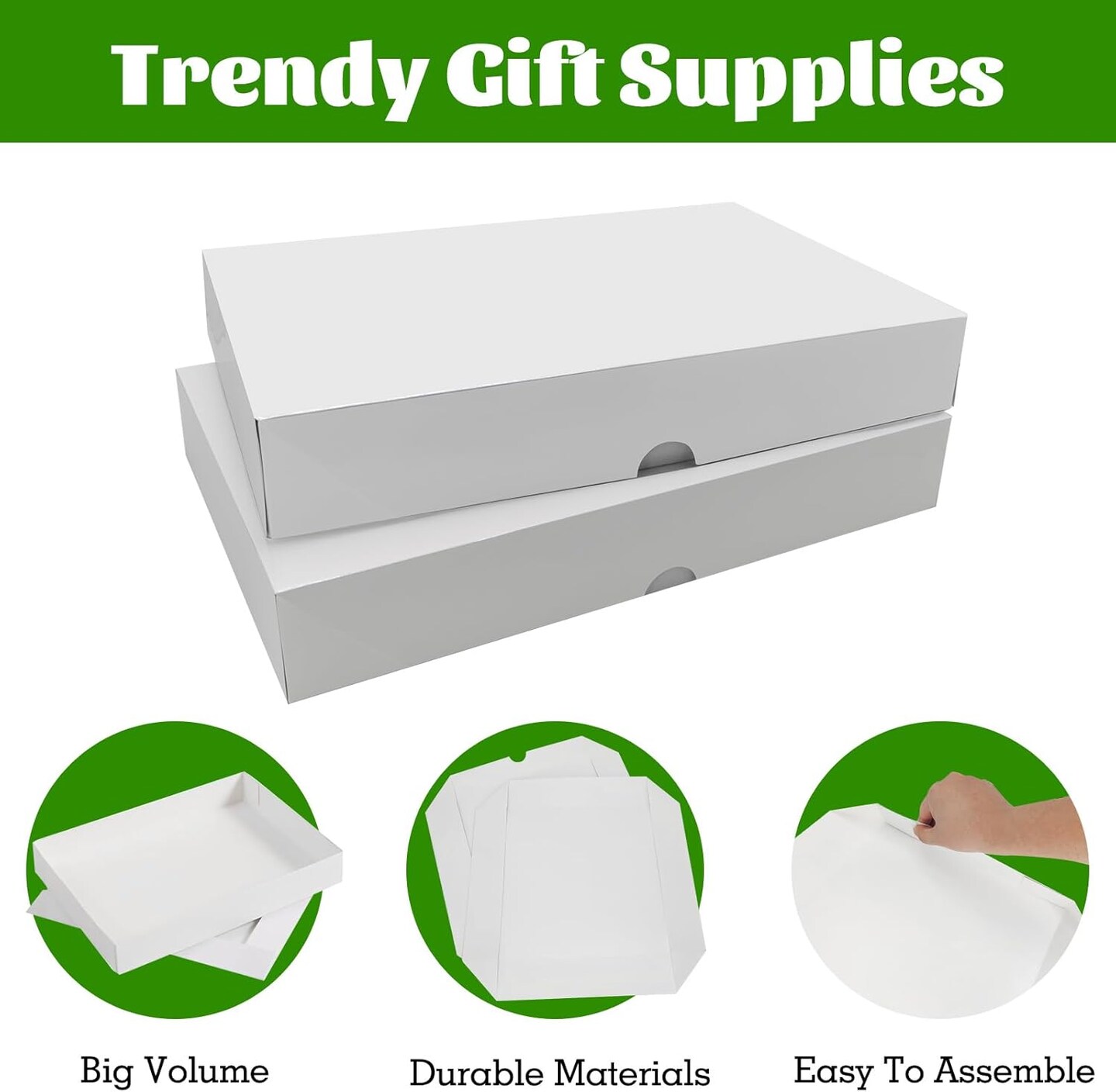 12 PCS White Shirt Boxes Assorted Sizes Gift Boxes for Wrapping Christmas Gifts, Bridesmaid Proposal, Holidays, Father&#x2019;s Day, Birthday, Graduations