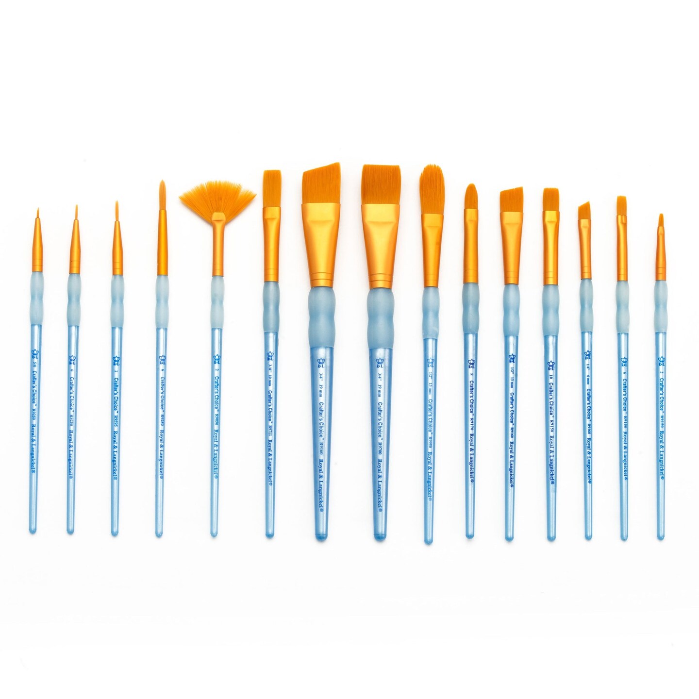 RCC 601 | Crafter's Choice™ 15pc Golden Taklon Variety Brush Set
