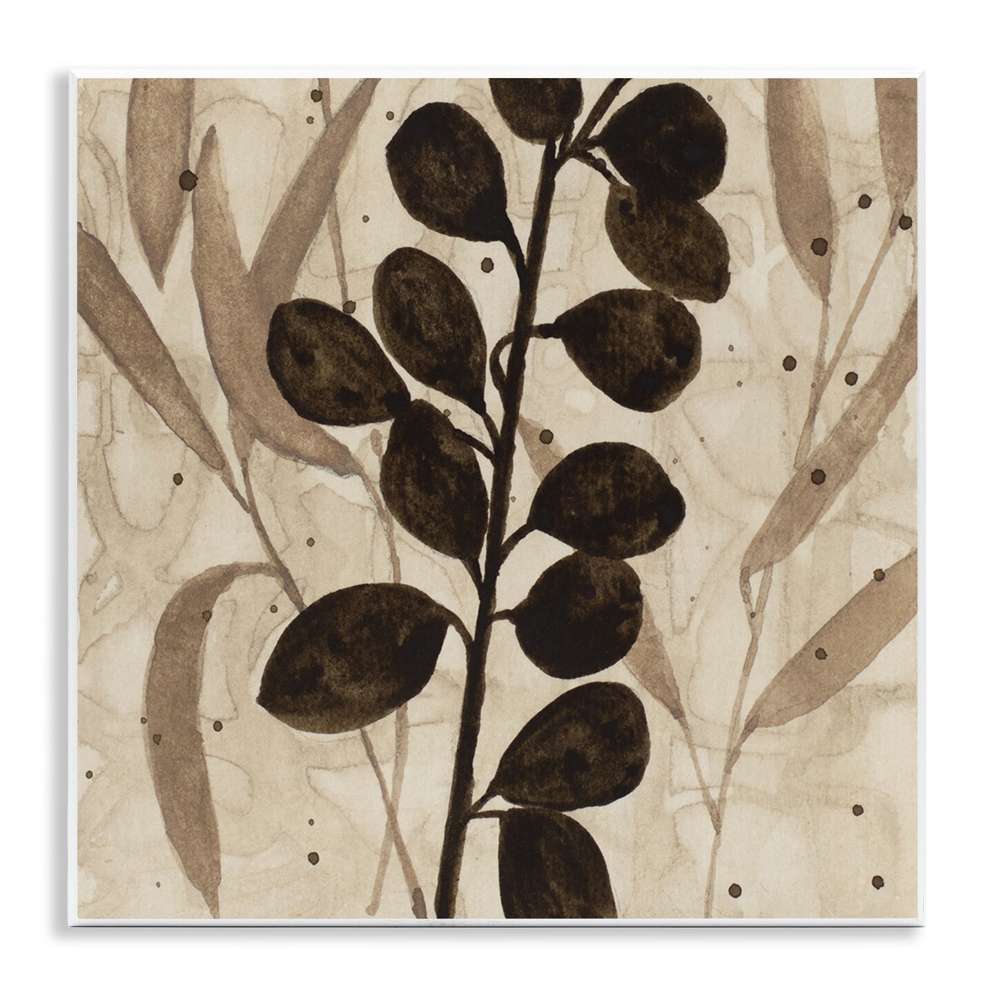 Stupell Industries Beige & Brown Natural Leaves Wall Plaque Design by Krinlox
