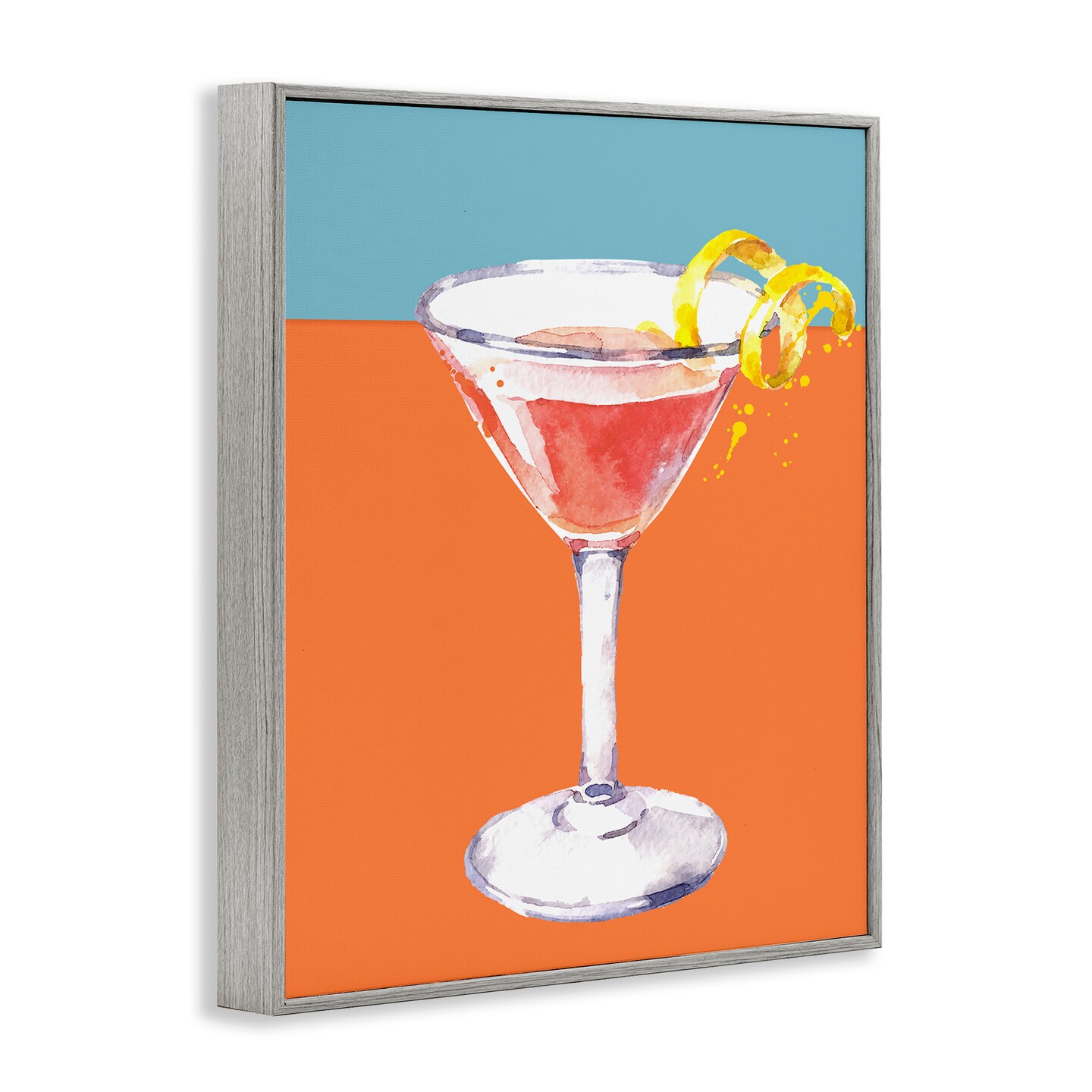 Stupell Industries Cocktail on Blocked Hues Framed Giclee Design by Susan Jill