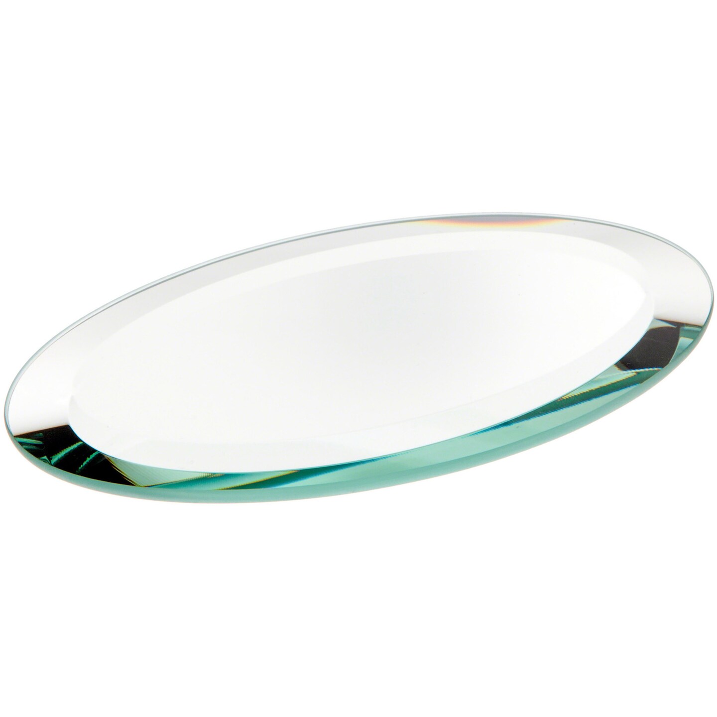 Plymor 3&#x22; x 5&#x22; Oval, 5mm Thick Beveled Glass Mirror