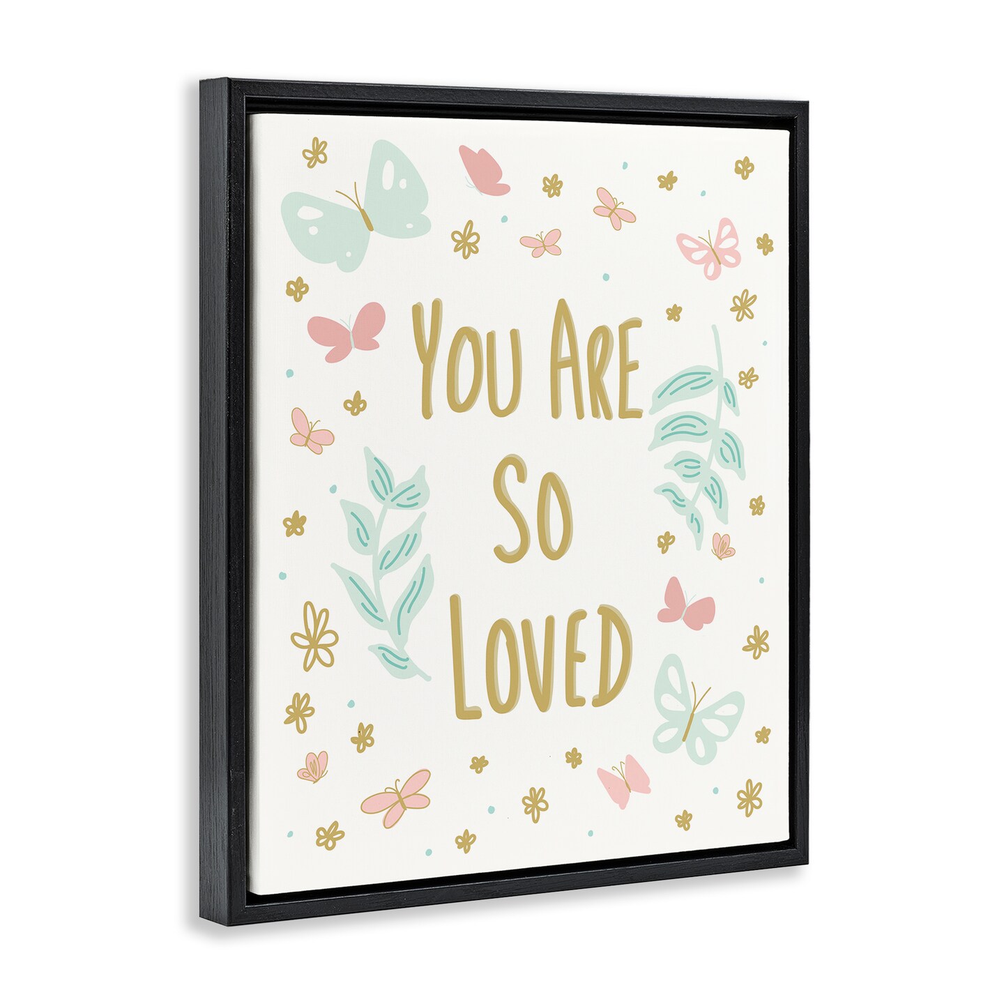 Stupell Industries So Loved Uplifting Flowers Floating Frame Design by Sweet Melody Designs