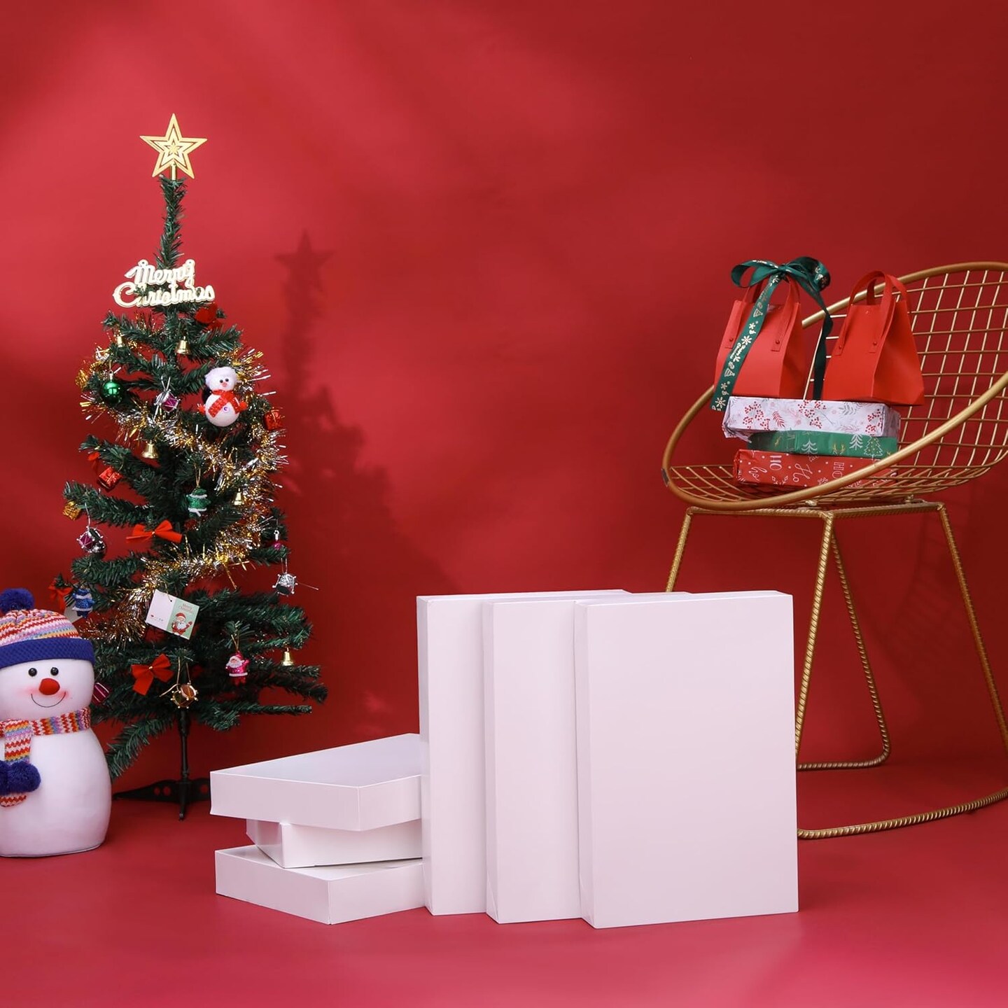 6 Pack 14&#x22; Large White Gift Boxes With Lids For Clothes Presents