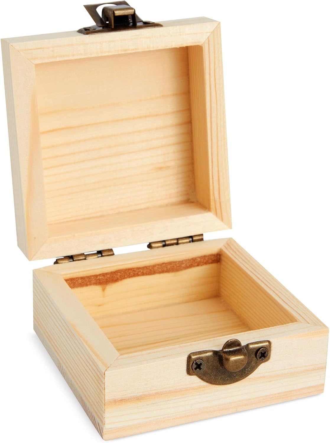 Unfinished Wood Boxes for Crafts - Paintable Wooden Treasure Chests for Jewelry & DIY Projects, 12 Pack of Small Storage with Lids