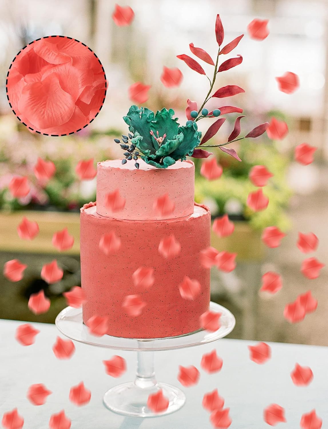 1000PCS Coral Wedding Flower Confetti Scatter Rose Petals for Flower Girl Wedding