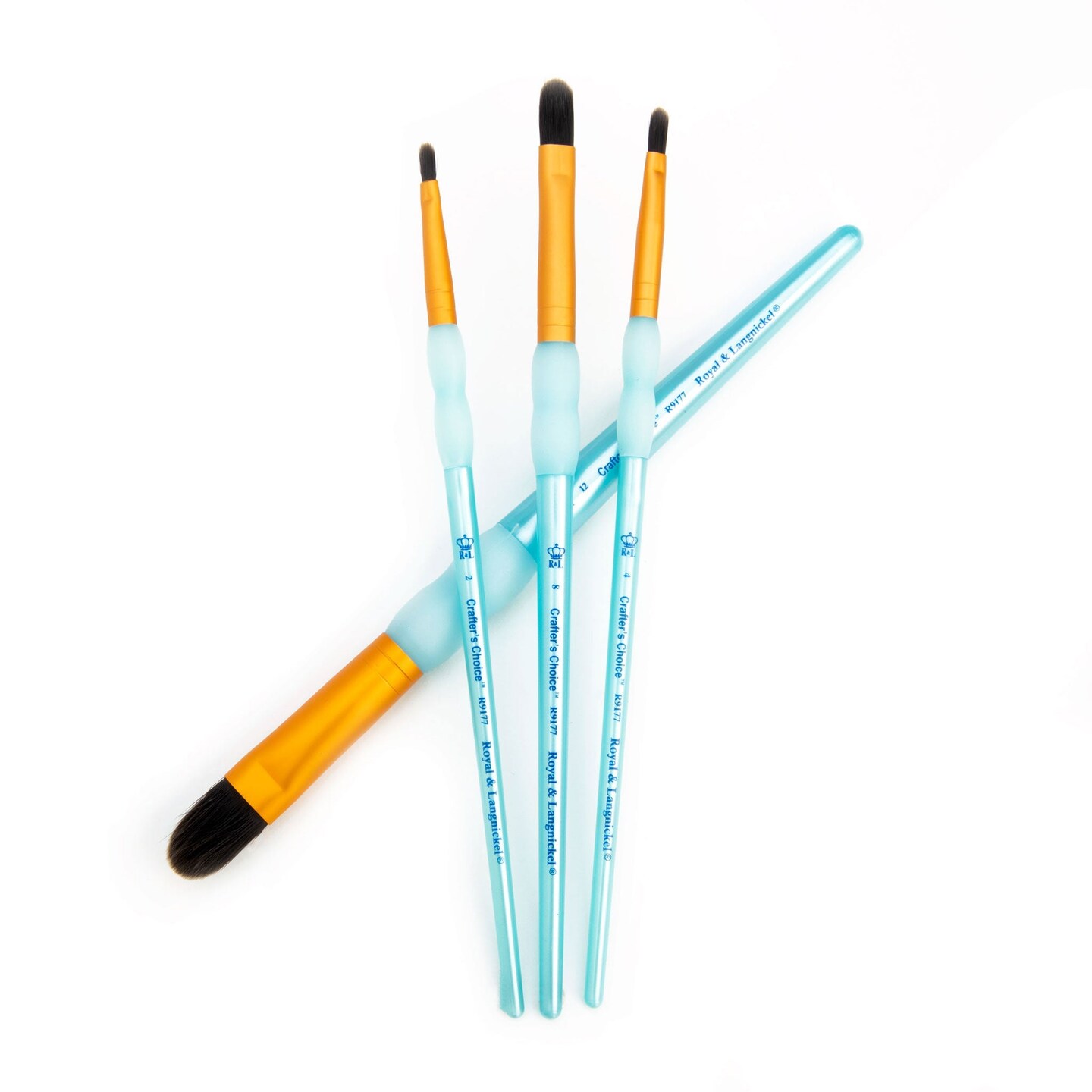 RCC 251 | Crafter's Choice™ 4pc Black Taklon Filbert Brush Set