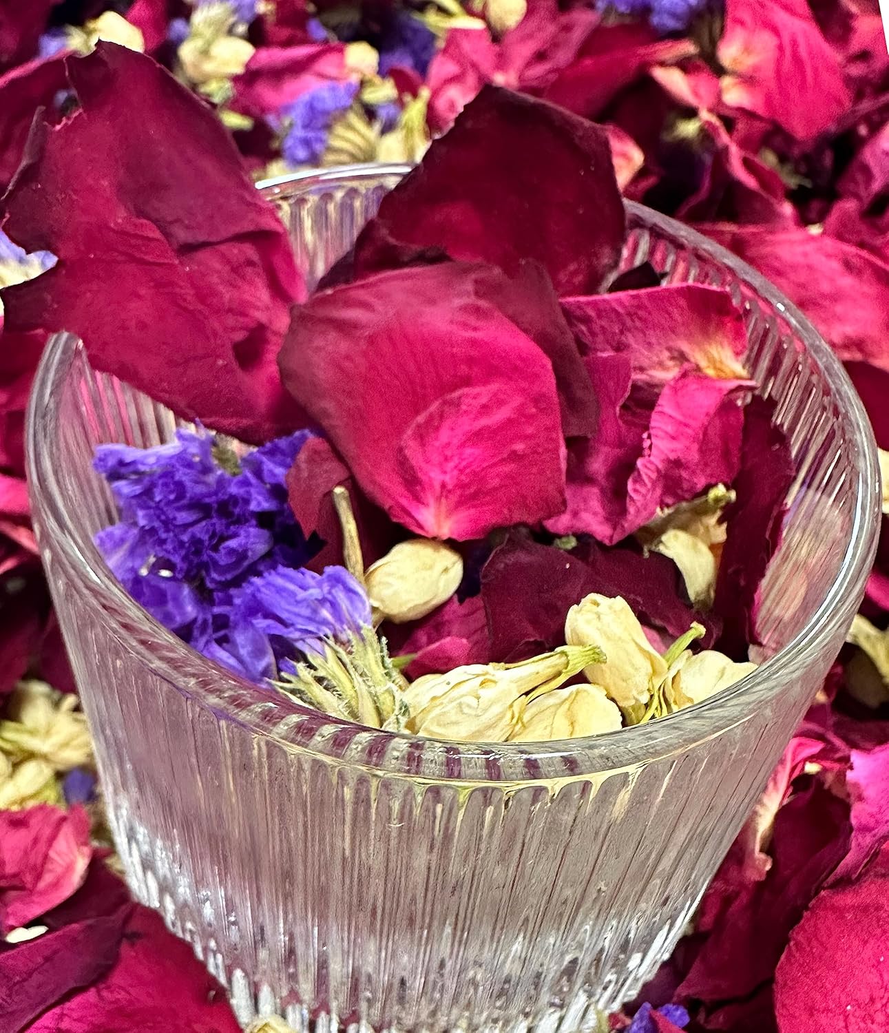 Biodegradable Wedding Confetti - Dried Flower Petals Natural Dried Rose, Jasmine & Forget-Me-Not Petals (3.5oz) | Eco-Friendly for Flower Girl, Church, Christmas, Valentine’s Decor