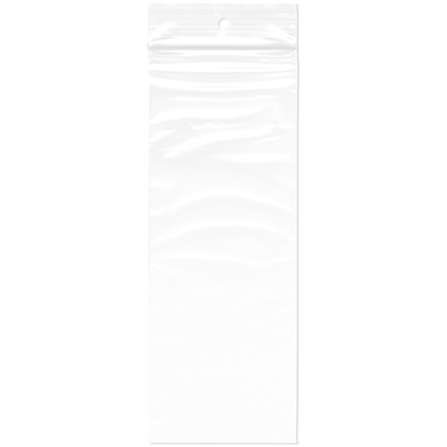 Plymor 3" x 8", 2 Mil with Hang-Hole Zipper Reclosable Plastic Bags