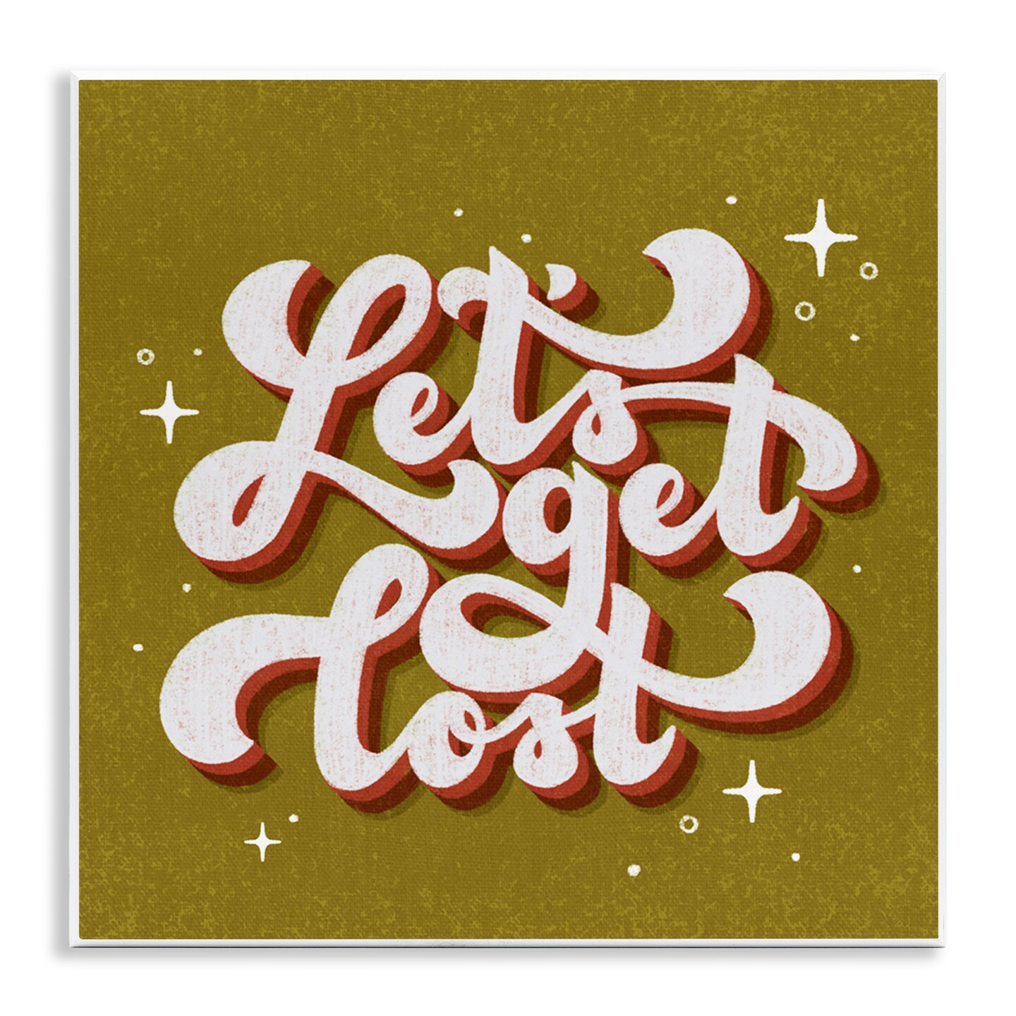 Stupell Industries Let's Get Lost Retro Lettering Wall Plaque Design by Sarah Hickman