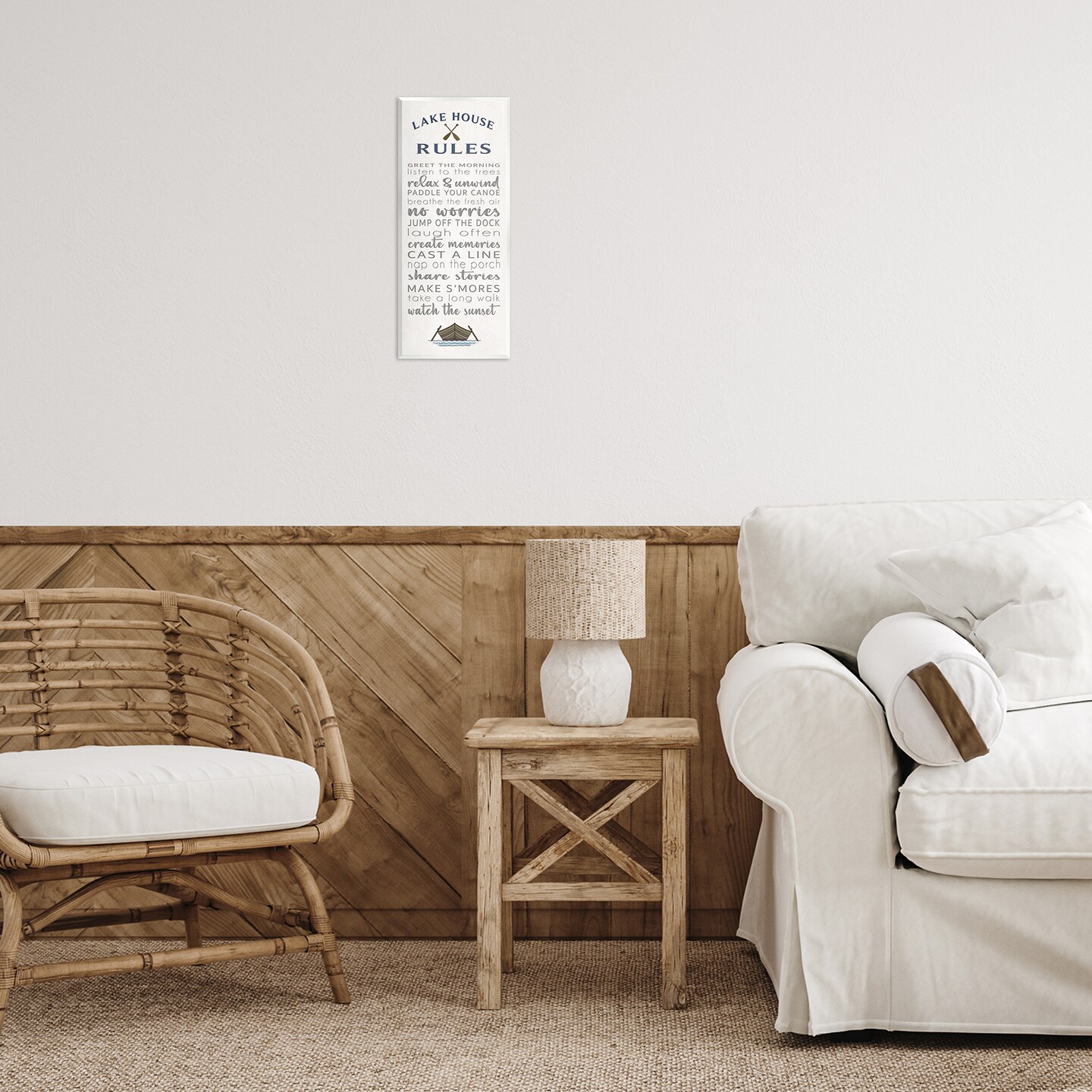 Stupell Industries Fun Lake House Rules Wall Plaque Design by Seven Trees Design