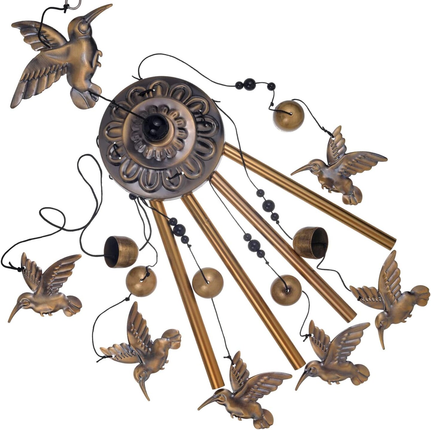 Hummingbird Wind Chimes for Garden, Gifts for Mom, Home, Balconies, Room, Patio, Indoor, Outdoor Decoration, Wind Catcher, Bronze Memorial Wind Bell, Bird Wind Chimes Decor