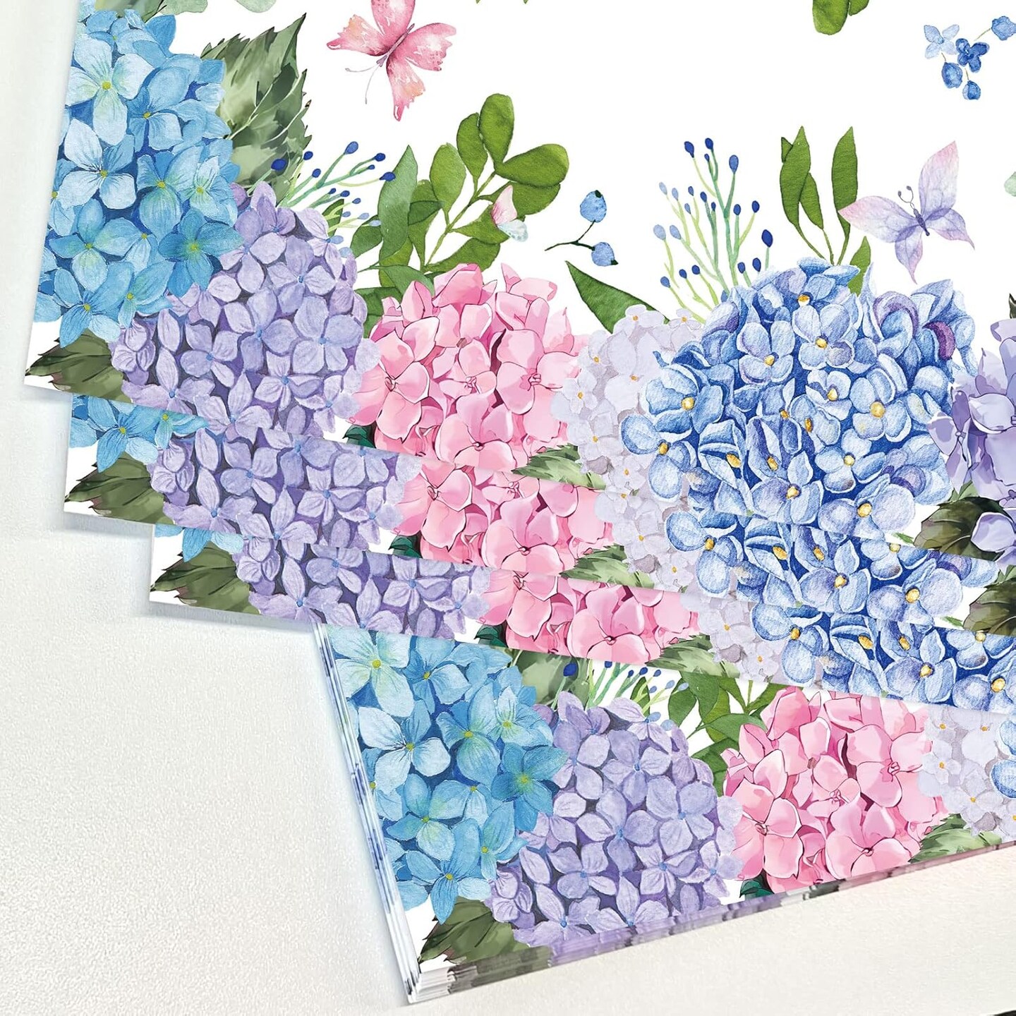 Paper Placemats Disposable 50 Pack Hydrangea Placemats 16x 11 Inch Floral Place Mats for Spring Summer Dining Table Wedding Party Supplies