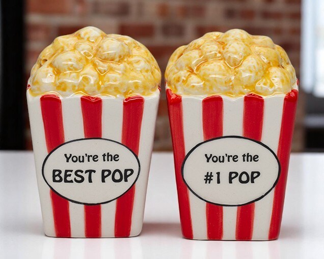 Ceramic Popcorn Salt and Pepper Shakers, Popcorn Lover Gift, Father&#x27;s Day Gift