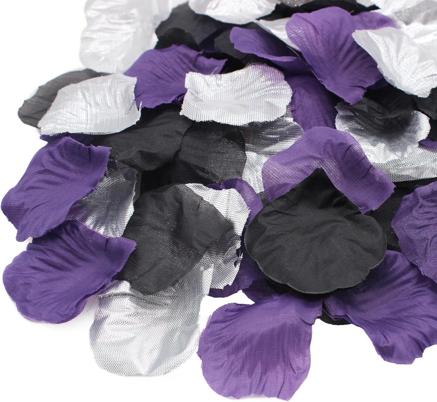 900 PCS Black Dark Purple Silver Artificial Flower Rose Petals Confetti Wednesday Party Table Scatters Girls Women Birthday Wedding