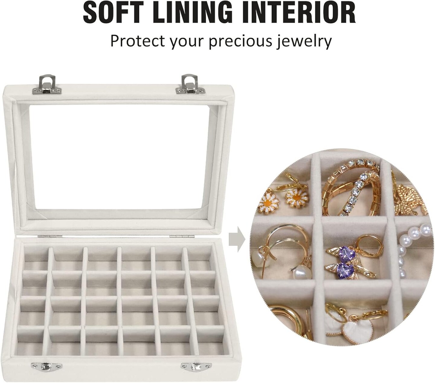 Jewelry Box 24 Grid Jewelry Storage Ring Display