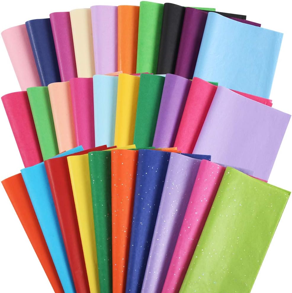 150 Sheets Tissue Paper, 14x20 Inch Tissue Paper for Gift Bags Multicolor Gift Wrap Supplies Bulk for Crafts Party Decorations Art Projects