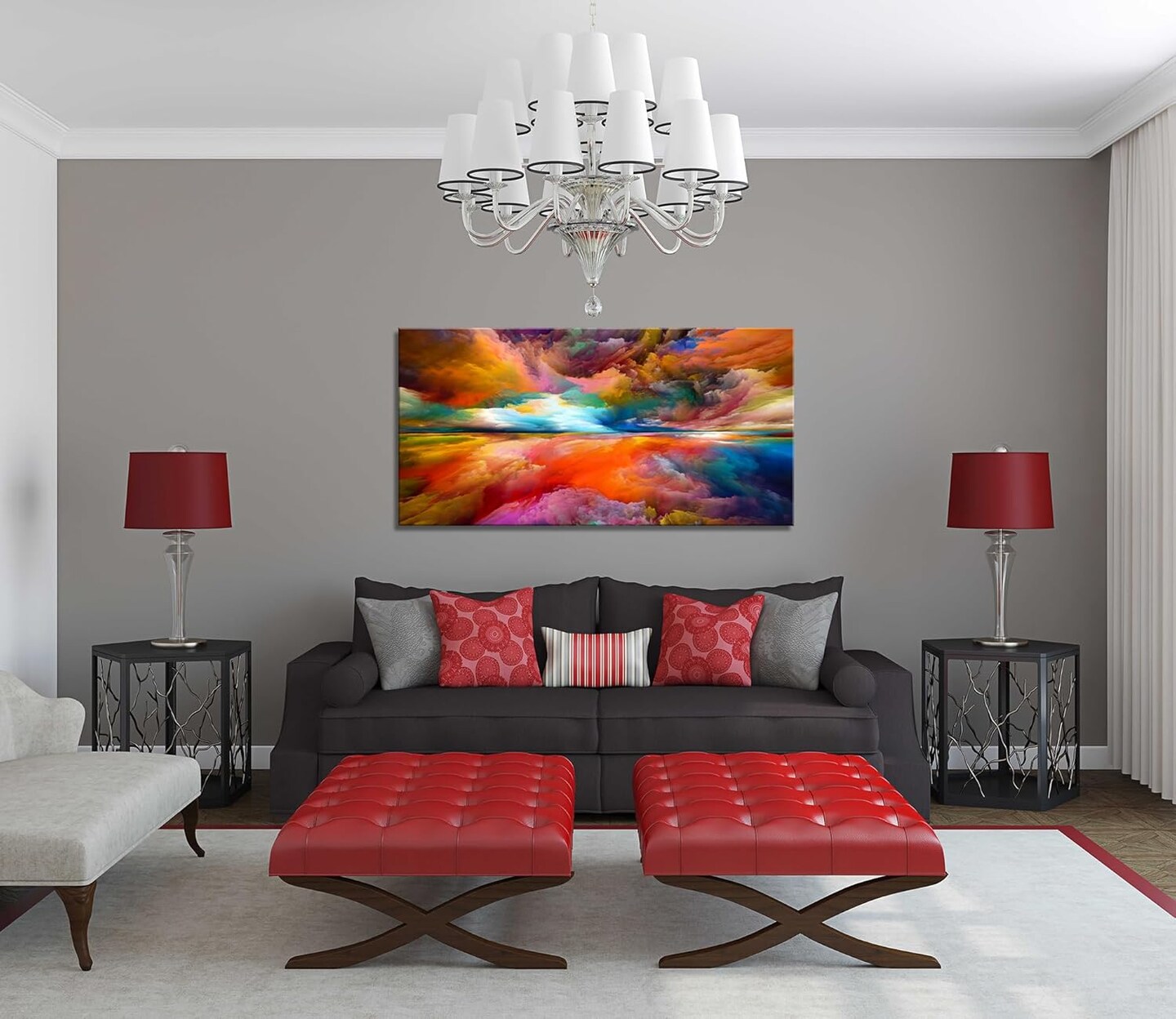 Abstract Wall Art Colorful Clouds Landscape Pictures Canvas Prints Paintings Ready to Hang for Living Room Bedroom Kitchen Home and Office Wall Decor
