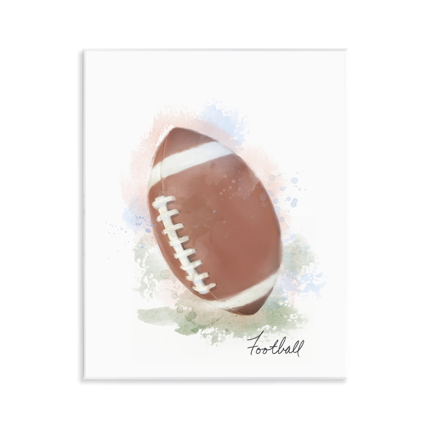 Stupell Industries Soft Pastel Football Wall Plaque Design by Matthew Piotrowicz