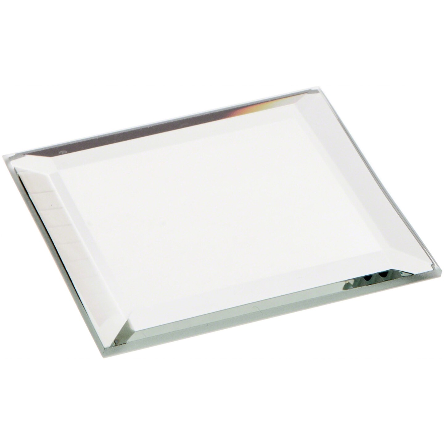 Plymor 2&#x22; Square, 3mm Thick Beveled Glass Mirror