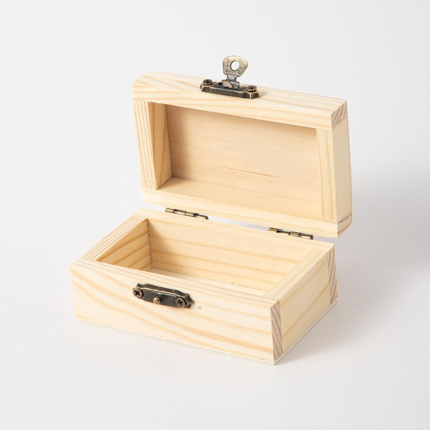 12 Piece (3.5 x 2.1 x 1.8 inches) Small Wooden Box Unfinished Wooden Treasure Box with Lids for DIY Crafts